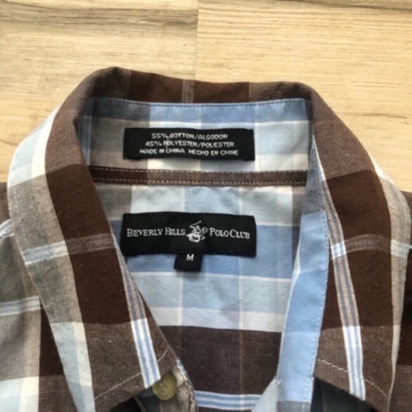 Beverly Hills Polo Club Blue and Brown Polo Shirt - Picture 6 of 9
